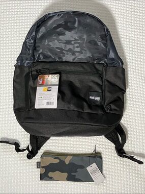 Case Logic Black Backpack with Grey Camo Accent and Bonus Pouch